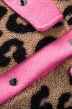 Load image into Gallery viewer, Black Contrast Trimmed Leopard Teddy Shacket
