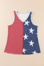 Load image into Gallery viewer, Red American Flag Stars and Stripes Tank Top
