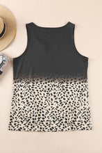 Load image into Gallery viewer, Black Gradient Leopard Pattern Sleeveless Drawstring Lounge Set
