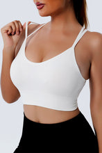 Load image into Gallery viewer, Black Ribbed Knit Strappy Back Sports Bra
