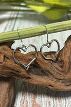 Load image into Gallery viewer, Silvery Heart Shape Hook Drop Earrings
