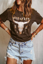 Load image into Gallery viewer, Brown WILD FREE Animal Graphic Tee
