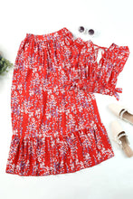 Load image into Gallery viewer, White Floral Ruffled Crop Top and Maxi Skirt Set
