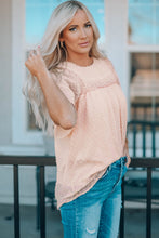 Load image into Gallery viewer, Apricot Flutter Sleeves Sheer Textured Babydoll Top
