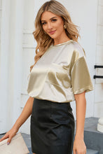 Load image into Gallery viewer, Apricot Chest Pocket Loose Fit Short Sleeve T Shirt

