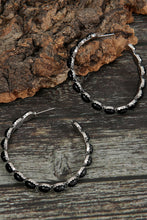 Load image into Gallery viewer, Retro Turquoise Circle C-shaped Earrings
