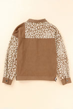 Load image into Gallery viewer, Brown Leopard Print Corduroy Long Sleeve Jacket
