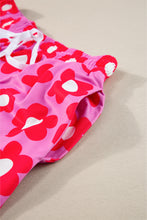 Load image into Gallery viewer, Pink Flower Print Short Sleeve Shirt Pajamas Set
