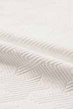 Load image into Gallery viewer, White Textured V Neck Collared Short Sleeve Top
