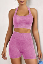 Load image into Gallery viewer, Red Seamless Ribbed Knit Butt Lifter Yoga Shorts
