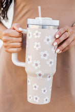 Load image into Gallery viewer, Parchment Floret Print Stainless Tumbler With Lid And Straw 40oz
