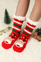 Load image into Gallery viewer, Fiery Red Christmas Cartoon Pattern Woolen Knit Socks
