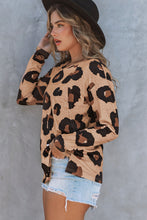 Load image into Gallery viewer, Leopard Pocket Short Sleeve Drawstring Lounge Set
