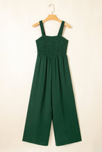 Load image into Gallery viewer, Black Smocked Sleeveless Wide Leg Jumpsuit with Pockets
