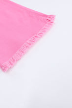 Load image into Gallery viewer, Pink Vintage High Waist Flare Leg Ripped Raw Hem Jeans
