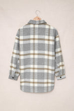 Load image into Gallery viewer, Brown Plaid Print Pocket Women Shacket

