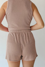 Load image into Gallery viewer, Smoke Gray Corded Sleeveless Top and Pocketed Shorts Set
