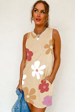 Load image into Gallery viewer, Apricot Daisy Flower Print Tank Dress
