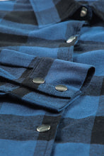 Load image into Gallery viewer, Red Turn-down Collar Plaid Shirt Coat
