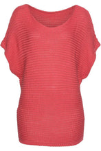 Load image into Gallery viewer, Red Clay Solid Loose Knit Short Dolman Sleeve Sweater
