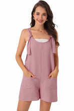 Load image into Gallery viewer, Black Adjustable Straps Pocketed Textured Romper
