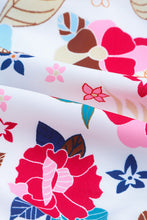 Load image into Gallery viewer, White Frill Mock Neck Sleeveless Tiered Floral Dress
