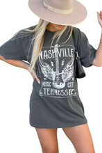 Load image into Gallery viewer, Pink Guitar Slogan Letter Graphic Print Oversized T Shirt
