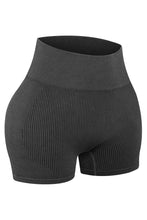 Load image into Gallery viewer, Red Seamless Ribbed Knit Butt Lifter Yoga Shorts
