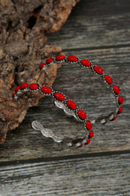 Load image into Gallery viewer, Retro Turquoise Circle C-shaped Earrings
