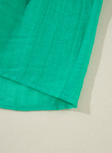 Load image into Gallery viewer, Sea Green Frilly V Neck Puff Sleeve Drawstring Shift Mini Dress
