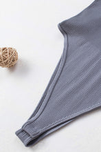 Load image into Gallery viewer, Black Solid Color Ribbed Sleeveless Sport Romper
