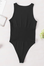 Load image into Gallery viewer, Black Solid Color Ribbed Sleeveless Sport Romper
