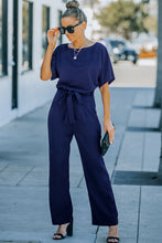 Load image into Gallery viewer, Red Belted Wide Leg Jumpsuit
