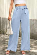 Load image into Gallery viewer, High Waist Pocketed Wide Leg Tencel Jeans
