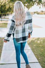 Load image into Gallery viewer, Plaid Color Block Buttoned Long Sleeve Jacket with Pocket
