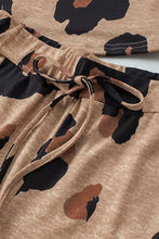 Load image into Gallery viewer, Leopard Pocket Short Sleeve Drawstring Lounge Set
