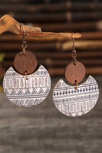 Load image into Gallery viewer, Multicolour Geometric Print Drop Wood Earrings
