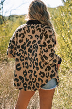 Load image into Gallery viewer, Black Contrast Trimmed Leopard Teddy Shacket
