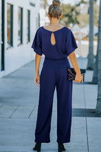 Load image into Gallery viewer, Red Belted Wide Leg Jumpsuit
