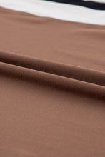 Load image into Gallery viewer, Chestnut Color Block Detail Casual Two-piece Outfit
