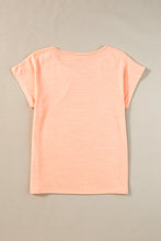 Load image into Gallery viewer, Apricot Pink Button Detail Batwing Sleeve Casual Tee
