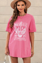 Load image into Gallery viewer, Pink Guitar Slogan Letter Graphic Print Oversized T Shirt
