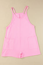 Load image into Gallery viewer, Pink Sleeveless Pocketed V Neck Jersey Romper
