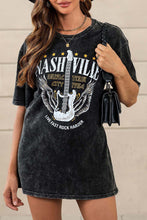 Load image into Gallery viewer, Black Mineral Wash NASHVILLE Vintage Graphic T Shirt
