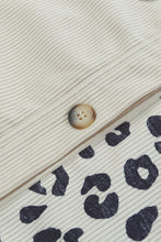 Load image into Gallery viewer, Apricot Leopard Print Detail Pocketed Corduroy Jacket
