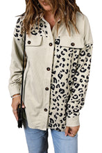 Load image into Gallery viewer, Apricot Leopard Print Detail Pocketed Corduroy Jacket
