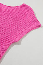 Load image into Gallery viewer, Pink Solid Loose Knit Short Dolman Sleeve Sweater
