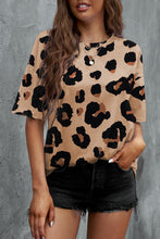 Load image into Gallery viewer, Leopard Plus Size Round Neck Boyfriend T Shirt

