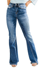 Load image into Gallery viewer, Sky Blue Medium Wash High Rise Flare Jeans
