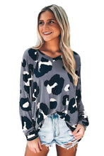 Load image into Gallery viewer, Leopard Pocket Short Sleeve Drawstring Lounge Set
